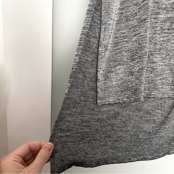 T by Alexander Wang heathered gray long sleeve metallic split back top XS - Picture 5 of 7